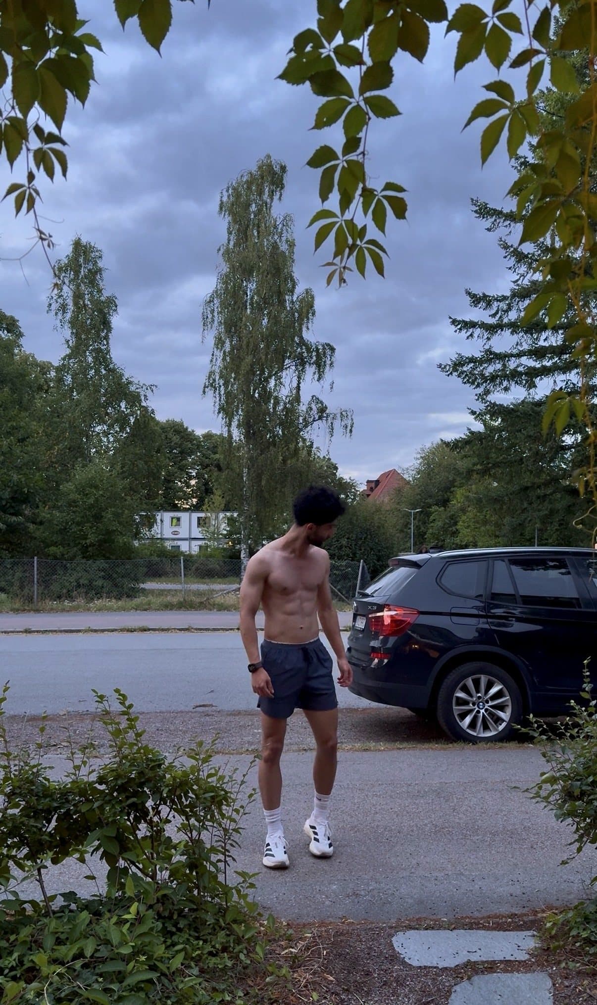 Mahyar outside after a run
